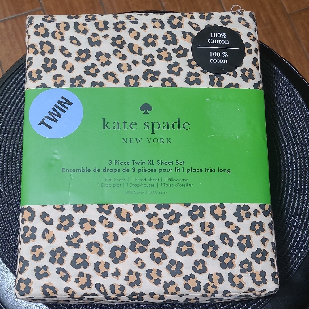 Kate Spade Leopard Floral XL Twin Sheet Set